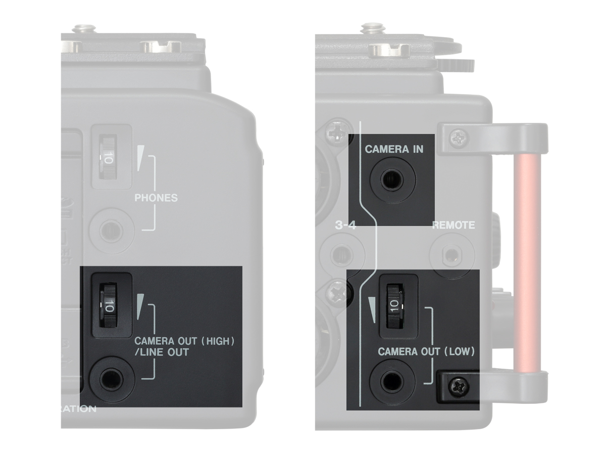 『DR-60DMKII』とカメラでの同時録音を可能にするCAMERA OUT端子